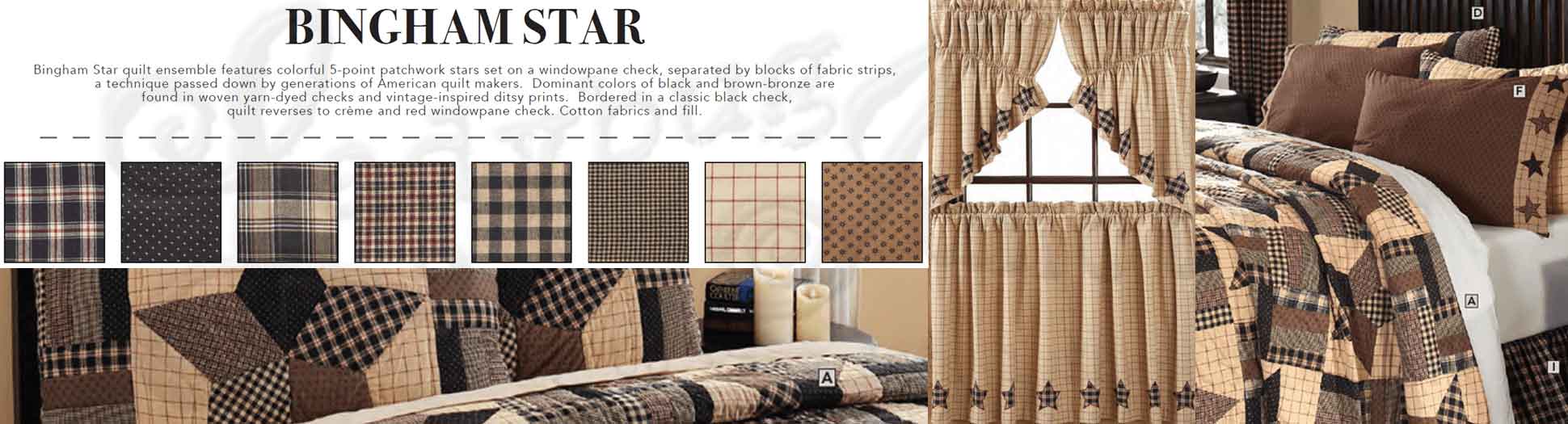 Bingham Star Bed, Bath and Window Curtains by VHC Brands