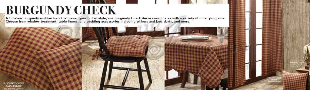 Burgundy Check Home Collection by VHC Brands