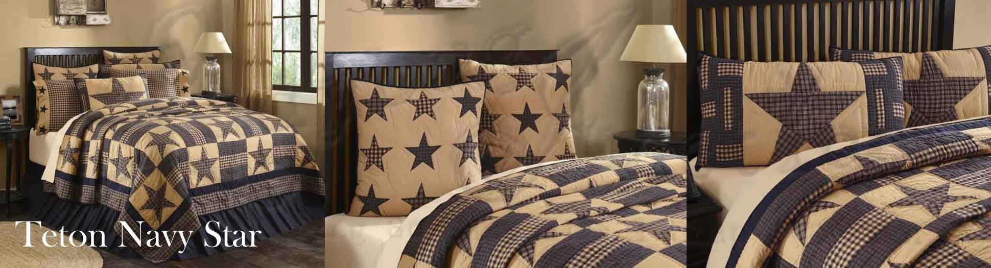Shop Teton Navy Star Quilts and Bedding Accessories