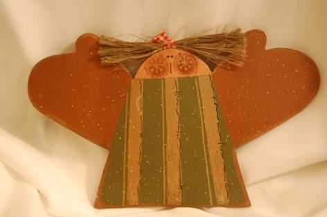 Wooden Clip On Ornament-Angel 8 1/2 x 5