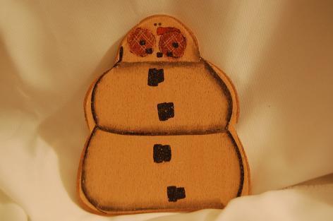 Wooden Clip On Ornament-Snowman 5 1/2 x 5