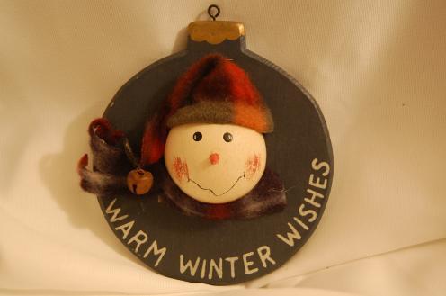 Warm Wishes Wooden Ornament 4 x 4 1/2