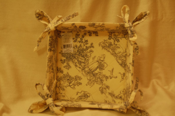 Country Toile Basket 8x8 Blue