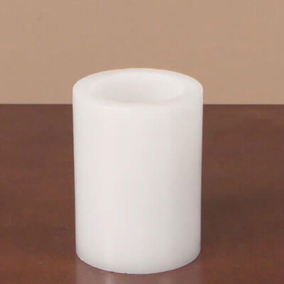 White 3x4in LED Wax Pillar Candle Set of 6