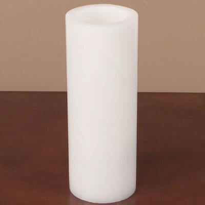 White 3x8in LED Wax Pillar Candle Set of 4