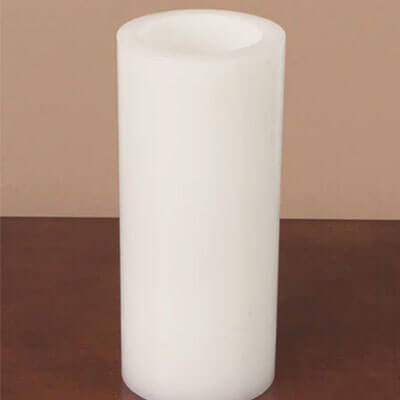 White 4x9in LED Wax Pillar Candle Set of 2