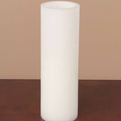 LED Wax Pillar Candle Set of 2 White
