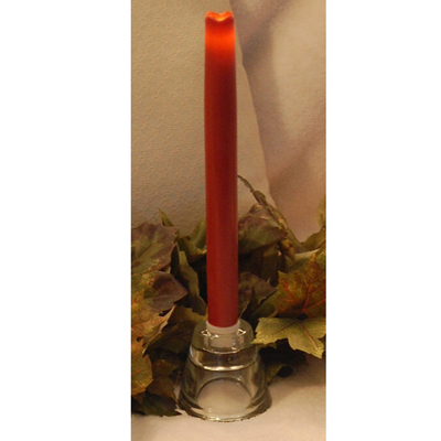 CLEAR Taper or Tea Light Candle Holder 2Hx2.75D Glass Fits 1in D Taper