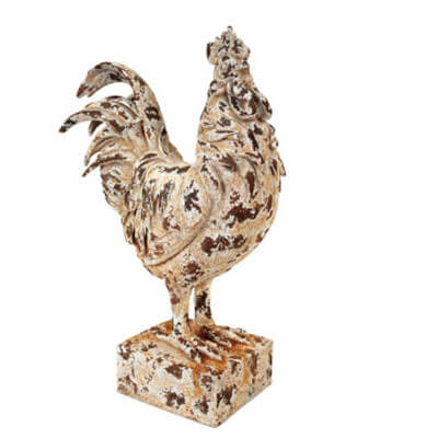 Rooster on Stand 17in H Polystone