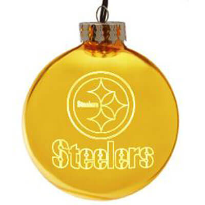 Pittsburgh Steelers Laser Etched Christmas Ornament