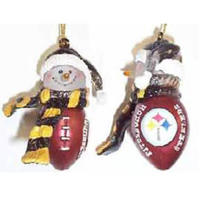 Pittsburgh Steelers Striped Acrylic Snowman 2 3/4