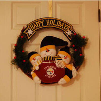 Pittsburgh Steelers Snowman Wreath