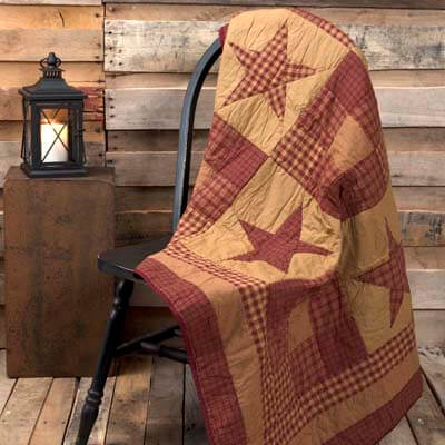 Ninepatch Star Quilted Throw 60x50