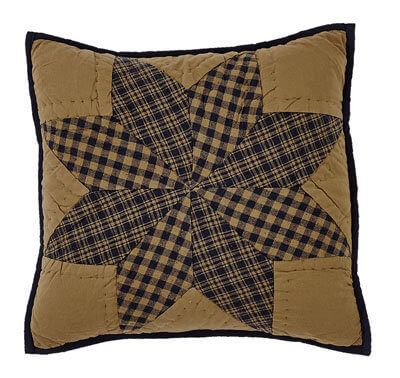 Navy Star Quilted Pillow Cover 16x16