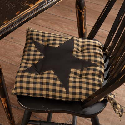 Black Star Chair Pad 15x15