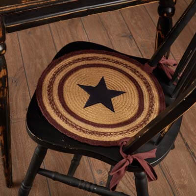 Potomac Jute Applique Star Chair Pad Set of 6