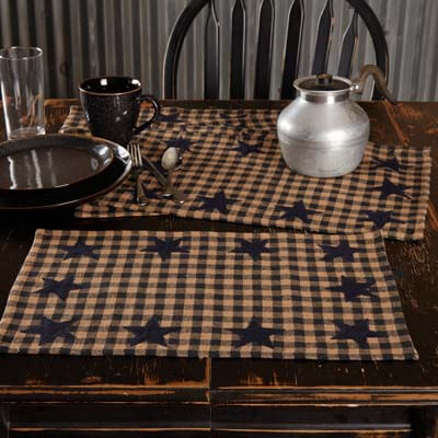 Navy Star Placemat Set of 6 12x18