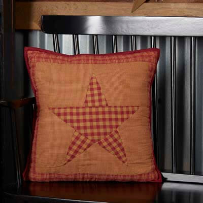 Ninepatch Star Quilted Filled Pillow 16x16