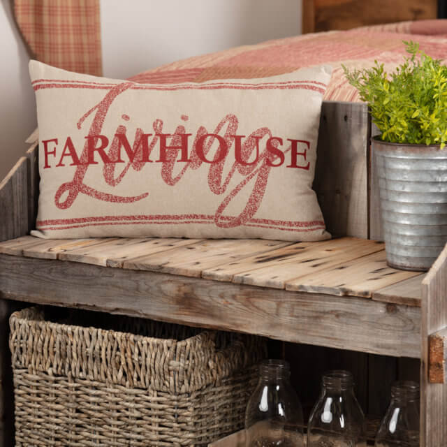 Sawyer Mill Red Farmhouse Living Pillow 14x22