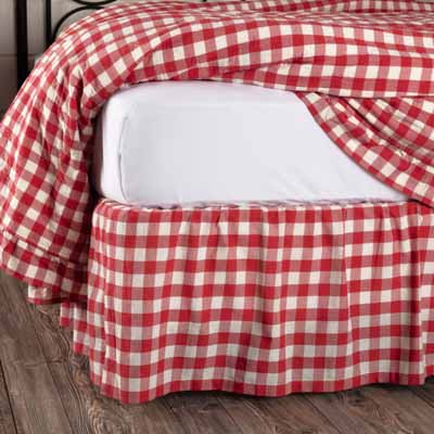 Annie Buffalo Red Check King Bed Skirt 78x80x16