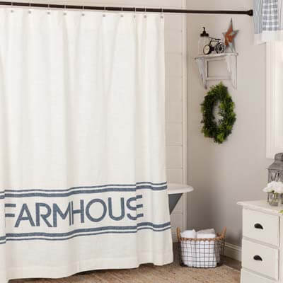 Sawyer Mill Blue Farmhouse Shower Curtain 72x72