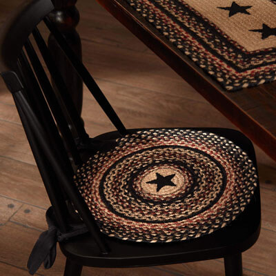 Colonial Star Jute Chair Pad Applique Star