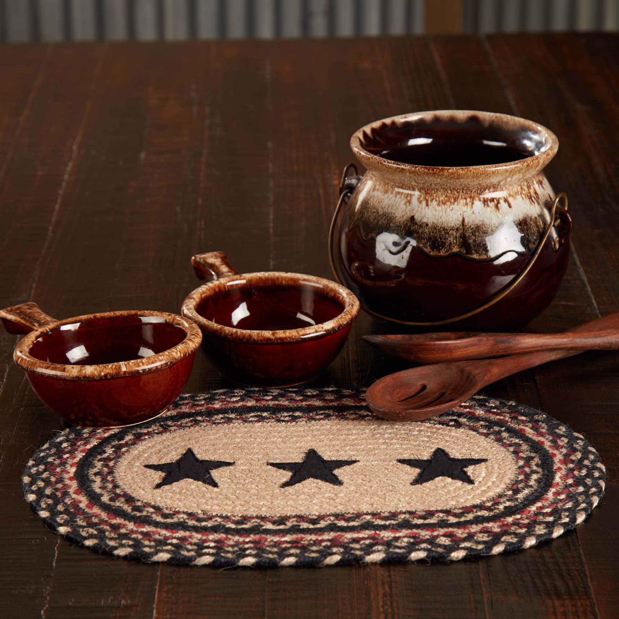 Colonial Star Jute Oval Placemat 10x15