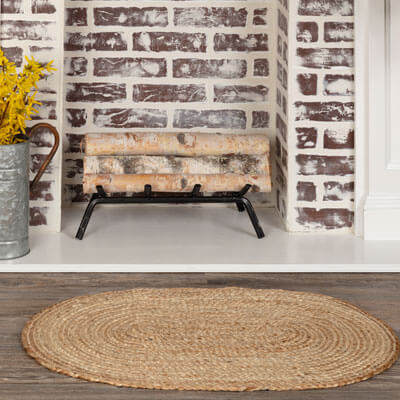 Natural Jute Rug Oval w/ Pad 20x30