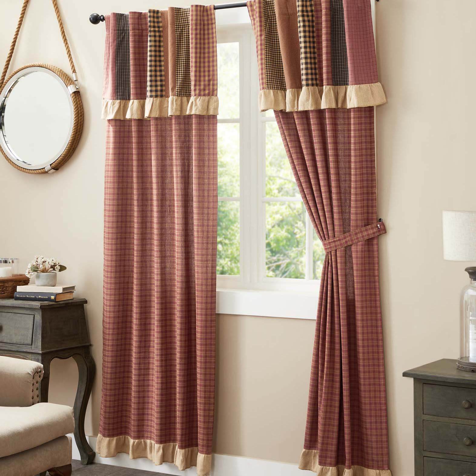 Maisie Panel with Attached Patch Valance Set of 2 84x40