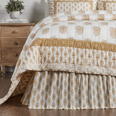 Avani Gold Queen Bed Skirt 60x80x16